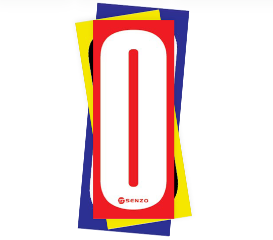 Senzo Small Number Bodywork Sticker 160mm x 65mm